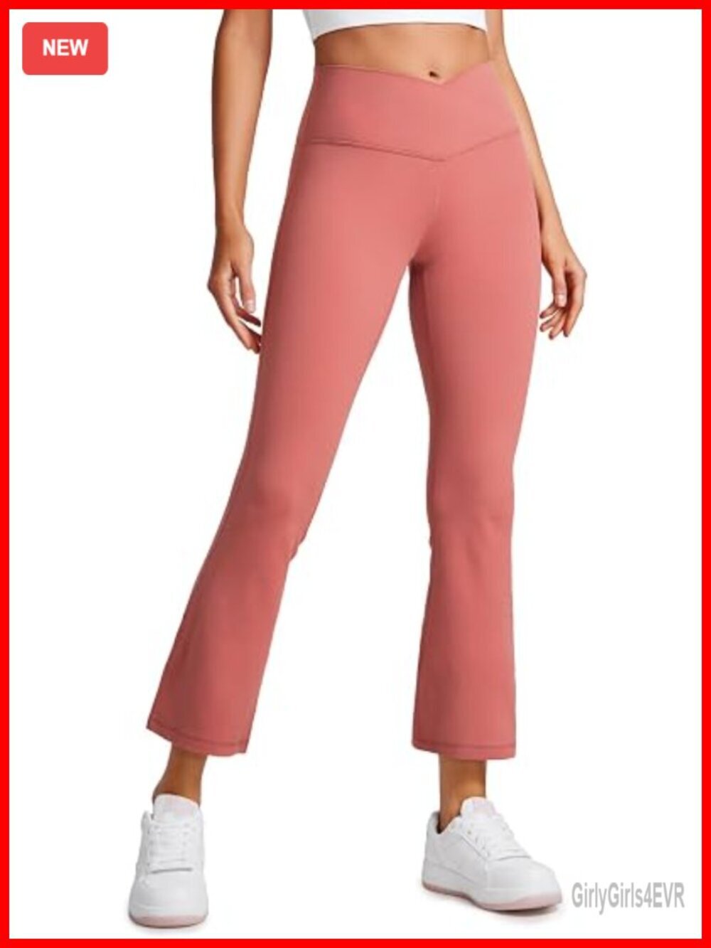 Butterluxe Crossover Flare Capri Leggings 25.6" High Waist Bootcut Yoga Pants